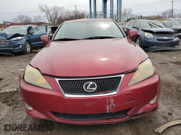 2006 Lexus IS 250 with VIN JTHCK262565000825, listed as a Copart auction lot 51835875 with 134,497 mi miles and Salvage Title. Bid and sale history available at DreamBid. Image 5.