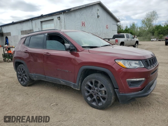 2021 Jeep Compass 80th Anniversary with VIN 3C4NJDEB4MT529044, listed as a Copart auction lot 57462915 with 20,985 mi miles and Non repairable. Bid and sale history available at DreamBid. Image 4.