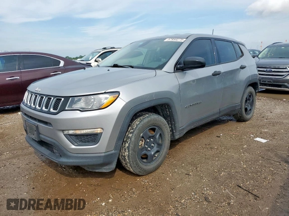 2021 Jeep Compass Sport with VIN 3C4NJCAB2MT510962, listed as a Copart auction lot 57950275 with 97,395 mi miles and Salvage title. Bid and sale history available at DreamBid. Image 1.