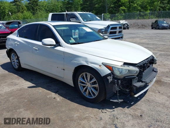 2014 Infiniti Q50 Sport with VIN JN1BV7AR3EM681886, listed as a IAAI auction lot 42382281 with 140,005 mi miles and . Bid and sale history available at DreamBid. Image 1.