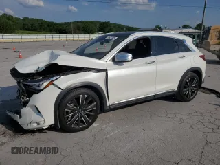 2021 Infiniti QX50 Luxe z VIN 3PCAJ5BA1MF103374, wystawiony jako Copart lot #55431485 z przebiegiem 47 923 mil mil oraz Szkody całkowita. Historia ofert i sprzedaży dostępna na DreamBid. Obrazek 1.