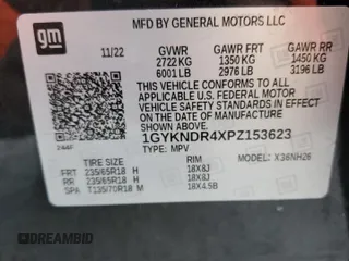 2023 Cadillac XT5 AWD Premium Luxury with VIN 1GYKNDR4XPZ153623, listed as a Copart auction lot 77071324 with 26,292 mi miles and Non Repairable. Bid and sale history available at DreamBid. Image 14.