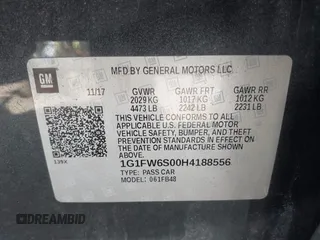 2017 Chevrolet Bolt EV LT z VIN 1G1FW6S00H4188556, wystawiony jako IAAI lot #42025003 z przebiegiem 24 009 mil mil oraz . Historia ofert i sprzedaży dostępna na DreamBid. Obrazek 9.