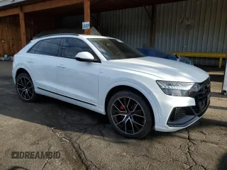 2021 Audi Q8 Prestige with VIN WA1FVAF19MD028910, listed as a Copart auction lot 64091925 with 54,787 mi miles and Salvage title. Bid and sale history available at DreamBid. Image 4.