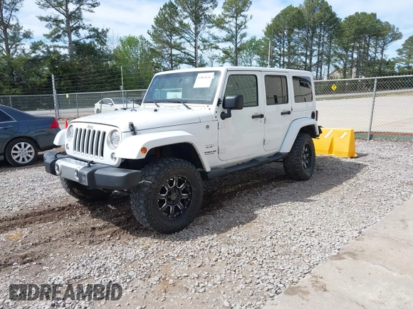 2017 Jeep Wrangler Unlimited Sahara with VIN 1C4BJWEG8HL734572, listed as a IAAI auction lot 41863636 with 123,979 mi miles. Bid and sale history available at carsss.com. Image 2.