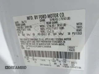 2011 Ford F-150 XL with VIN 1FTFX1CF2BFC30554, listed as a IAAI auction lot 42560406 with 291,008 mi miles and . Bid and sale history available at DreamBid. Image 9.
