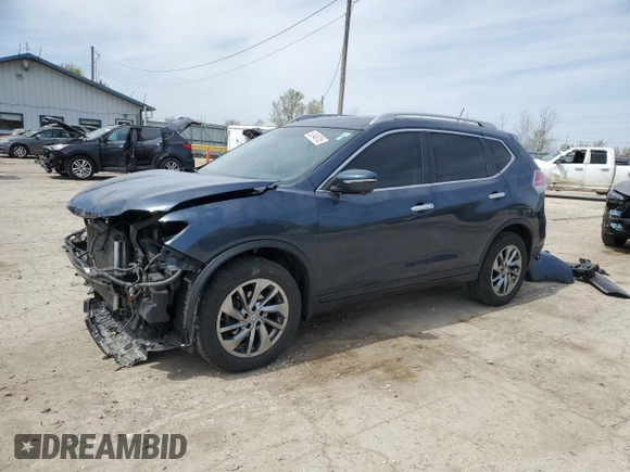 2015 Nissan Rogue SL with VIN 5N1AT2MV9FC906096, listed as a Copart auction lot 53348705 with 119,287 mi miles and Salvage Title. Bid and sale history available at DreamBid. Image 1.