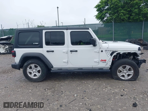 2021 Jeep Wrangler Unlimited Sport S with VIN 1C4HJXDG1MW850478, listed as a IAAI auction lot 42263715 with 31,284 mi miles and . Bid and sale history available at DreamBid. Image 13.