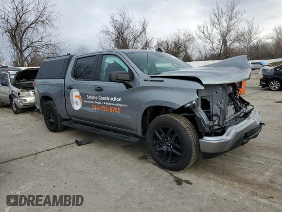 2023 Chevrolet Silverado 1500 Custom with VIN 1GCPDBEK3PZ142177, listed as a Copart auction lot 84017994 with 21,862 mi miles and Salvage Title. Bid and sale history available at DreamBid. Image 4.