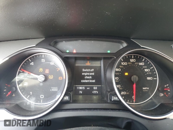 2011 Audi A5 Premium Plus with VIN WAULFAFR6BA034722, listed as a Copart auction lot 58052455 with 119,615 mi miles and Salvage title. Bid and sale history available at DreamBid. Image 9.