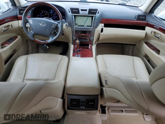 2009 Lexus LS 460 with VIN JTHCL46F395002766, listed as a Copart auction lot 48797575 with 120,725 mi miles and Salvage Title. Bid and sale history available at DreamBid. Image 8.