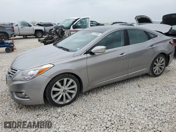 2013 Hyundai Azera with VIN KMHFH4JG5DA327155, listed as a Copart auction lot 51076905 with 228,236 mi miles and Salvage Title. Bid and sale history available at DreamBid. Image 1.