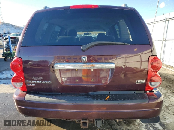 2005 Dodge Durango SLT with VIN 1D4HB48D65F583385, listed as a Copart auction lot 88905735 with 200,446 mi miles and Salvage title. Bid and sale history available at DreamBid. Image 6.