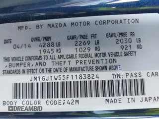 2015 Mazda 6 i Grand Touring with VIN JM1GJ1W55F1183824, listed as a IAAI auction lot 40840126 with 132,773 mi miles. Bid and sale history available at carsss.com. Image 9.