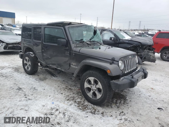2017 Jeep Wrangler Unlimited Sahara z VIN 1C4BJWEG2HL629297, wystawiony jako Copart lot #46188865 z przebiegiem 98 463 mil mil oraz Szkoda całkowita • Salvage title. Historia ofert i sprzedaży dostępna na DreamBid. Obrazek 4.