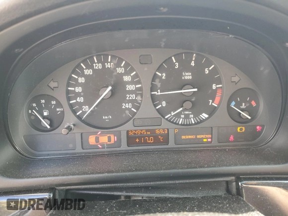 2000 BMW 5 Series 528iA with VIN WBADM6346YGU10549, listed as a Copart auction lot 75047164 with 324,945 mi miles and Salvage Title. Bid and sale history available at carsss.com. Image 9.