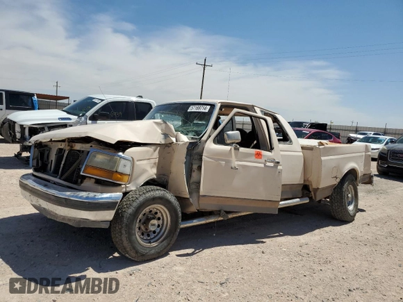 1992 Ford F-150 with VIN 1FTEX15N3NKA00727, listed as a Copart auction lot 57169714 with Not Provided miles and Salvage Title. Bid and sale history available at carsss.com. Image 1.