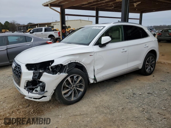 2022 Audi Q5 S line Premium Plus with VIN WA1EAAFY7N2103038, listed as a Copart auction lot 87447034 with 25,650 mi miles and Salvage Title. Bid and sale history available at carsss.com. Image 1.