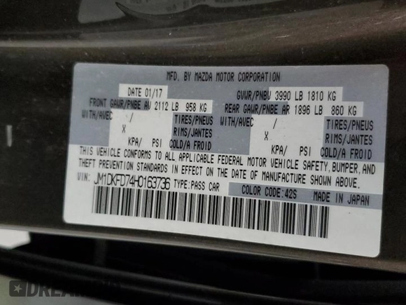 2017 Mazda CX-3 Grand Touring z VIN JM1DKFD74H0163736, wystawiony jako Copart lot #57871265 z przebiegiem 212 515 mil mil oraz Szkody całkowita. Historia ofert i sprzedaży dostępna na DreamBid. Obrazek 13.