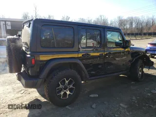 2021 Jeep Wrangler Unlimited Rubicon with VIN 1C4HJXFGXMW580776, listed as a Copart auction lot 46478105 with 56,120 mi miles and Salvage Title. Bid and sale history available at DreamBid. Image 3.