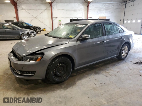 2014 Volkswagen Passat S w/Nav with VIN 1VWAP7A34EC022183, listed as a Copart auction lot 49393475 with 98,379 mi miles and Salvage Title. Bid and sale history available at carsss.com. Image 1.