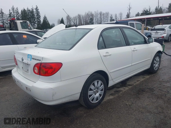 2004 Toyota Corolla CE with VIN JTDBR38E842043091, listed as a IAAI auction lot 41687639 with 205,658 mi miles and . Bid and sale history available at DreamBid. Image 4.
