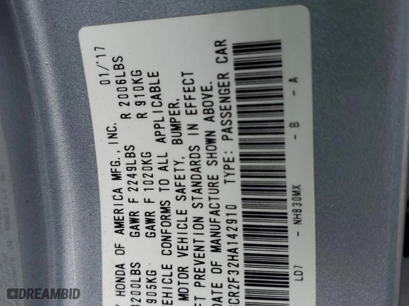 2017 Honda Accord Sedan LX with VIN 1HGCR2F32HA142910, listed as a Copart auction lot 51119035 with 87,883 mi miles and Salvage Title. Bid and sale history available at carsss.com. Image 12.