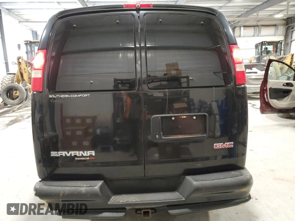 2012 GMC Savana Cargo Van YF7 Upfitter with VIN 1GDS8DC49C1150688, listed as a Copart auction lot 44946485 with 96,026 mi miles and Salvage Title. Bid and sale history available at carsss.com. Image 6.