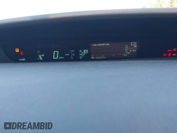 2013 Toyota Prius One with VIN JTDKN3DU7D5590828, listed as a IAAI auction lot 41892483 with 100,925 mi miles. Bid and sale history available at carsss.com. Image 7.