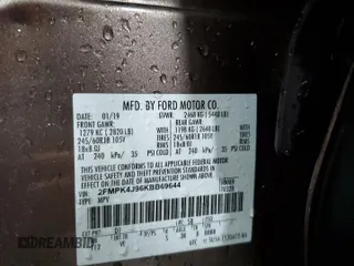 2019 Ford Edge SEL с VIN 2FMPK4J96KBB69644, выставлен на аукционе Copart как лот 58523025 с пробегом 72 024 миль миль и Списание • Salvage title. История ставок и продаж доступна на DreamBid. Изображение 14.
