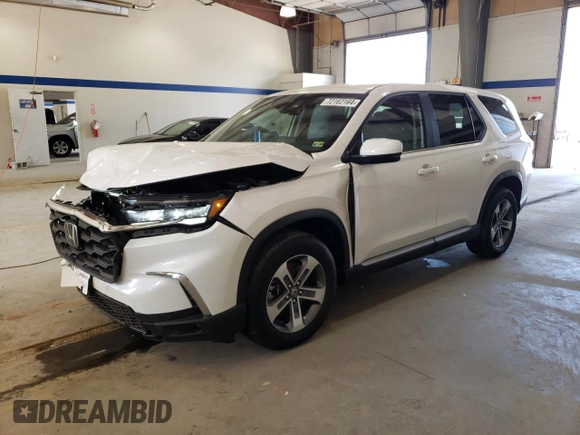 2025 Honda Pilot EX-L with VIN 5FNYG1H40SB037209, listed as a Copart auction lot 72162164 with 333 mi miles and Salvage Title. Bid and sale history available at carsss.com. Image 1.