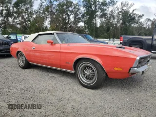 1972 Ford Mustang с VIN 2F03F214245, выставлен на аукционе Copart как лот 77535234 с пробегом 77 547 миль миль и Списание • Salvage title. История ставок и продаж доступна на DreamBid. Изображение 4.