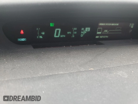 2011 Toyota Prius I with VIN JTDKN3DU2B5312822, listed as a Copart auction lot 54887265 with 107,439 mi miles and Salvage Title. Bid and sale history available at DreamBid. Image 9.
