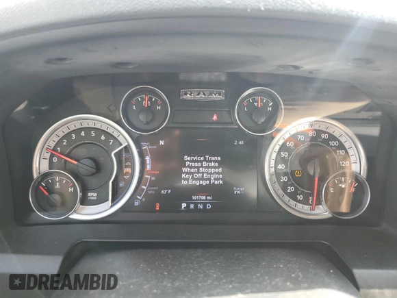 2015 Ram 1500 Big Horn with VIN 1C6RR6GT6FS613566, listed as a Copart auction lot 48373025 with 101,708 mi miles and Salvage Title. Bid and sale history available at carsss.com. Image 9.