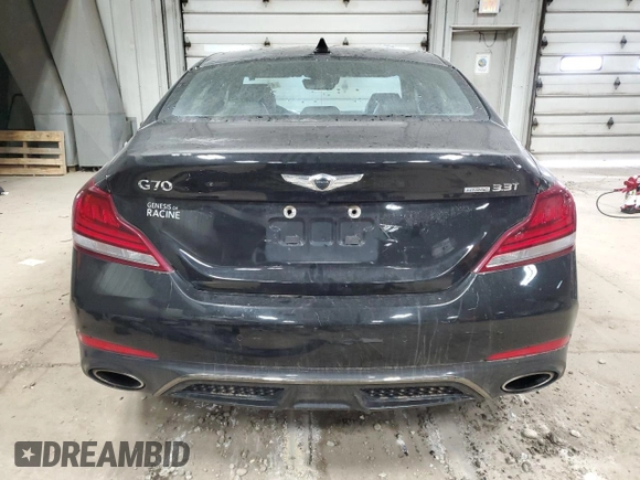 2019 Genesis G70 Advanced with VIN KMTG34LE9KU025478, listed as a Copart auction lot 49776525 with 57,583 mi miles and Salvage title. Bid and sale history available at DreamBid. Image 6.