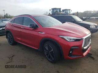 2023 Infiniti QX55 Sensory with VIN 3PCAJ5LR0PF114889, listed as a Copart auction lot 54241355 with 32,363 mi miles and Salvage Title. Bid and sale history available at DreamBid. Image 4.