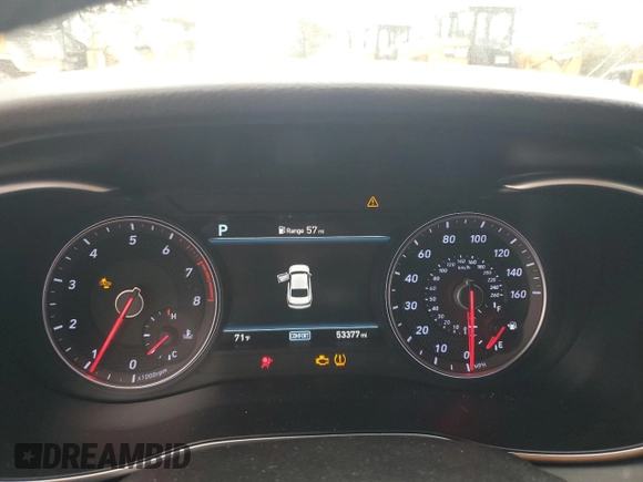 2020 Genesis G70 2.0T with VIN KMTG64LA7LU050255, listed as a Copart auction lot 42339465 with 53,377 mi miles and Clean title. Bid and sale history available at DreamBid. Image 9.