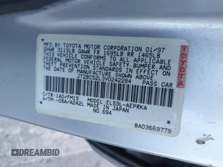 1997 Toyota Tercel DX z VIN JT2BC52L3V0242284, wystawiony jako IAAI lot #41736573 z przebiegiem 65 264 mil mil oraz . Historia ofert i sprzedaży dostępna na DreamBid. Obrazek 9.