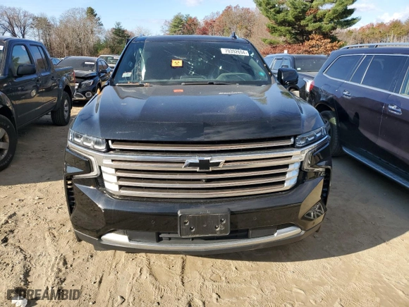 2021 Chevrolet Tahoe High Country with VIN 1GNSKTKL4MR189370, listed as a Copart auction lot 79392694 with 52,247 mi miles and Salvage Title. Bid and sale history available at carsss.com. Image 5.