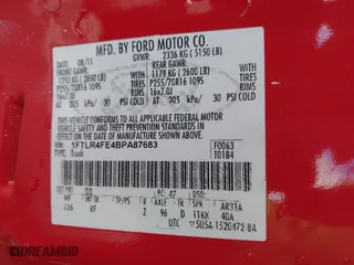 2011 Ford Ranger XLT with VIN 1FTLR4FE4BPA87683, listed as a IAAI auction lot 41452040 with 85,636 mi miles. Bid and sale history available at carsss.com. Image 9.