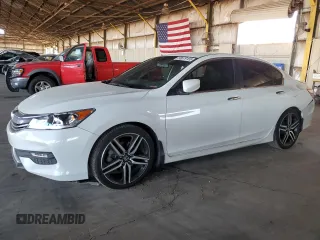 2016 Honda Accord Sport z VIN 1HGCR2F59GA150227, wystawiony jako Copart lot #50079155 z przebiegiem 124 411 mil mil oraz Szkoda całkowita • Salvage title. Historia ofert i sprzedaży dostępna na DreamBid. Obrazek 1.