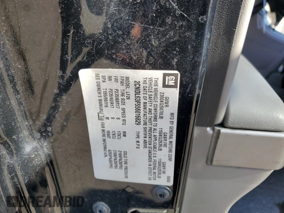 2005 Chevrolet Equinox LT with VIN 2CNDL63F556016829, listed as a Copart auction lot 46444685 with 106,150 mi miles and Salvage Title. Bid and sale history available at carsss.com. Image 13.