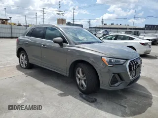 2020 Audi Q3 S line Premium with VIN WA1DECF32L1047366, listed as a Copart auction lot 48927274 with 0 mi miles and Salvage Title. Bid and sale history available at carsss.com. Image 4.