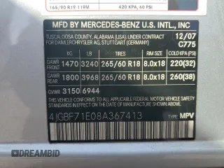 2008 Mercedes-Benz GL-Class 4.6L with VIN 4JGBF71E08A367413, listed as a Copart auction lot 76382704 with 149,022 mi miles and Salvage Title. Bid and sale history available at carsss.com. Image 15.