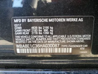 2017 BMW 3 Series 330e iPerformance with VIN WBA8E1C36HA030087, listed as a Copart auction lot 51918735 with 122,240 mi miles and Clean Title. Bid and sale history available at carsss.com. Image 12.