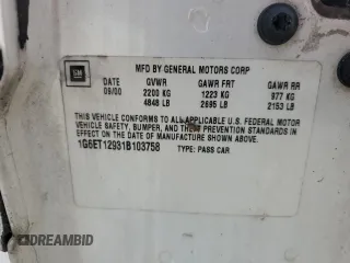 2001 Cadillac Eldorado Touring ETC z VIN 1G6ET12931B103758, wystawiony jako Copart lot #73787764 z przebiegiem Nie podano mil oraz Szkody całkowita. Historia ofert i sprzedaży dostępna na DreamBid. Obrazek 12.