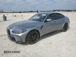2024 BMW M3 with VIN WBS53AY03RFT25848, listed as a Copart auction lot 44587955 with 4,337 mi miles and Salvage Title. Bid and sale history available at carsss.com. Image 1.
