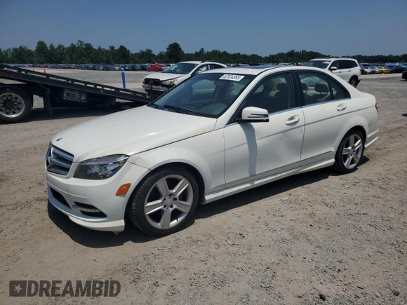 2011 Mercedes-Benz C 300 Sport with VIN WDDGF5EB8BR185097, listed as a Copart auction lot 62524365 with 166,313 mi miles and Salvage title. Bid and sale history available at DreamBid. Image 1.