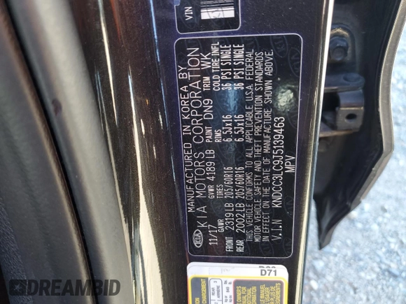 2018 Kia Niro EX with VIN KNDCC3LC9J5139463, listed as a Copart auction lot 50242375 with 131,452 mi miles and Salvage Title. Bid and sale history available at carsss.com. Image 13.