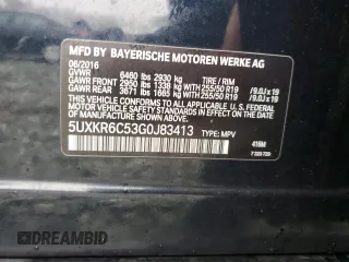 2016 BMW X5 xDrive50i with VIN 5UXKR6C53G0J83413, listed as a Copart auction lot 45042795 with 175,430 mi miles and Clean Title. Bid and sale history available at carsss.com. Image 14.
